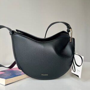 Polene Beige Leather Shoulder Bag Leather Bag Handbag Cro
